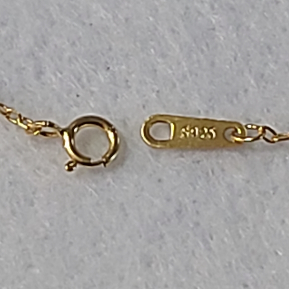 Sterling Silver Heart/Love Gold Plated Necklace - Picture 8 of 9